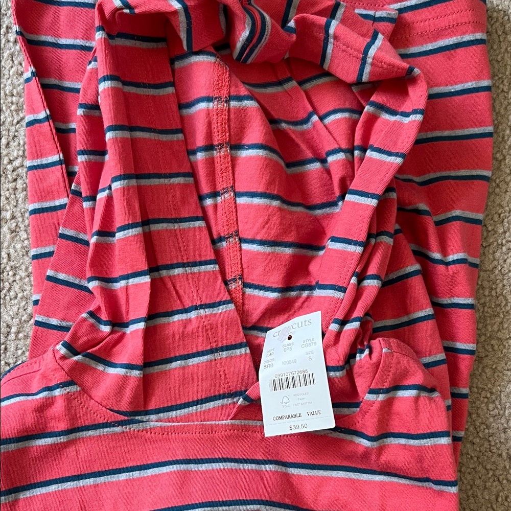 Crewcuts Red and Blue Striped Hooded Shirt